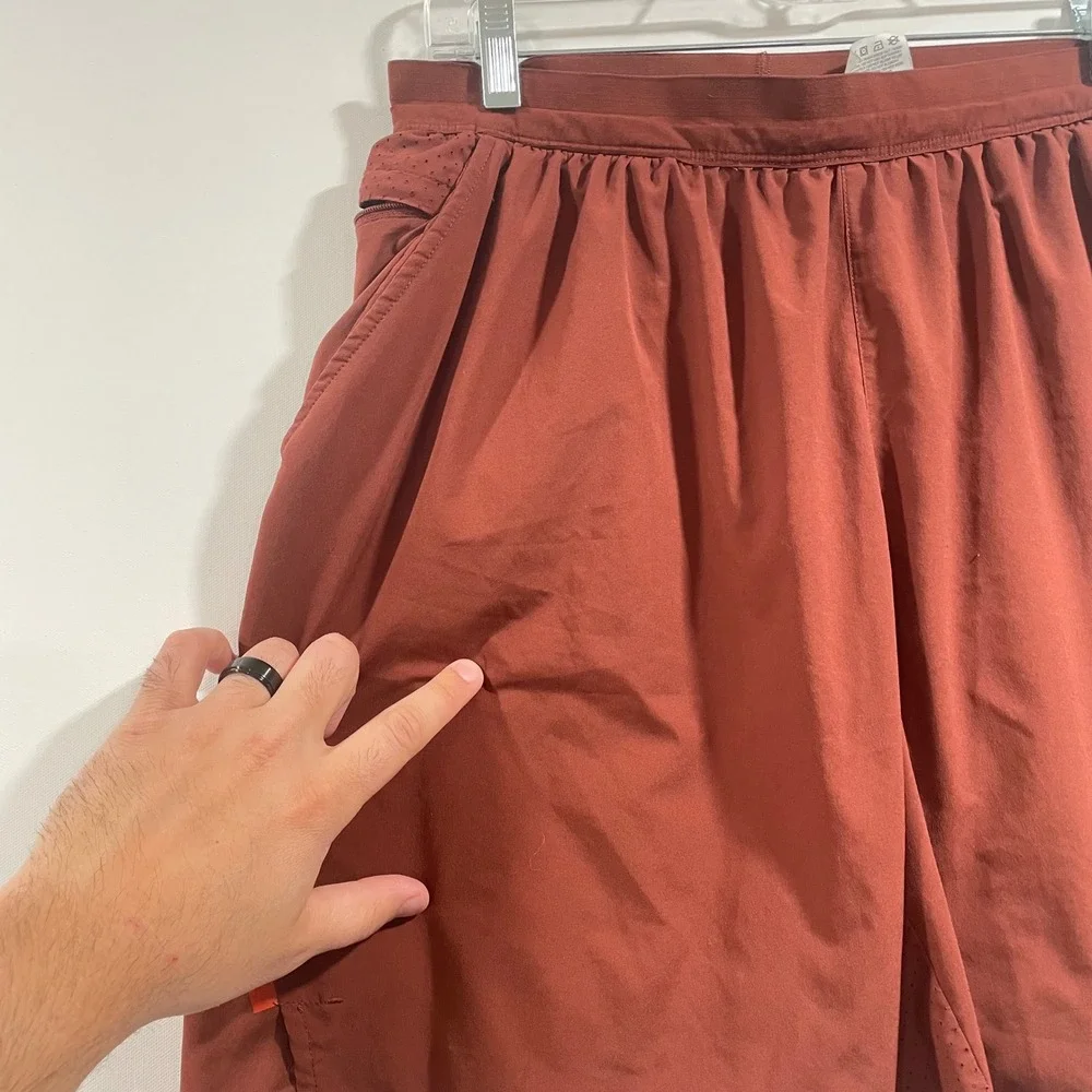 Nike Flex Stride 2-in-1 Mens Running Shorts Rust Orange 9